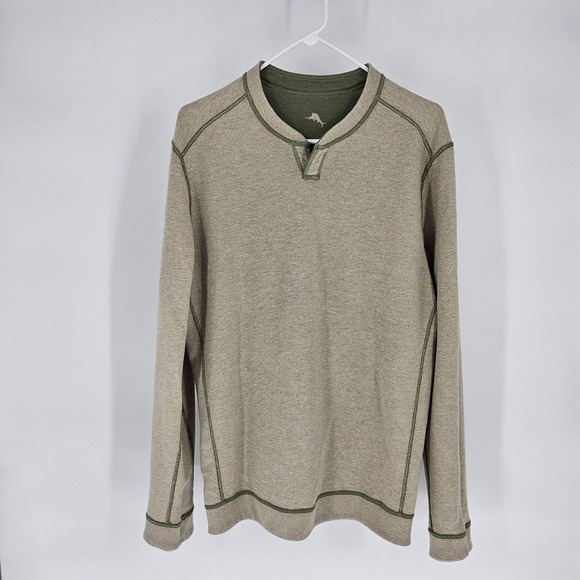 Tommy Bahama Reversible Henley Cotton Dexter Kill Shirt Mens Size Medium NEW - Picture 7 of 11